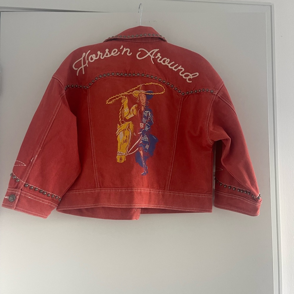 Double D Ranch Horse'n Around Red Studded Jacket - Picture 4 of 9